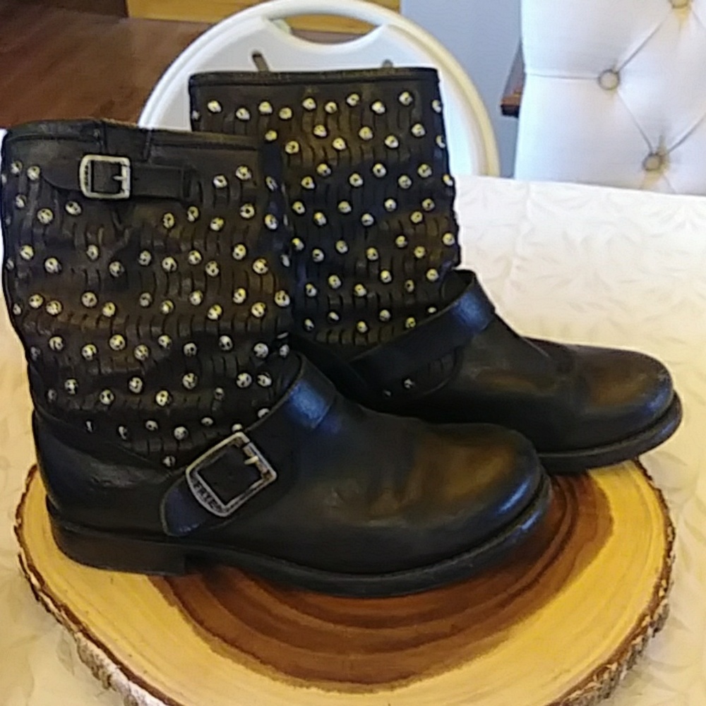 Frye mid boots with silver detail
